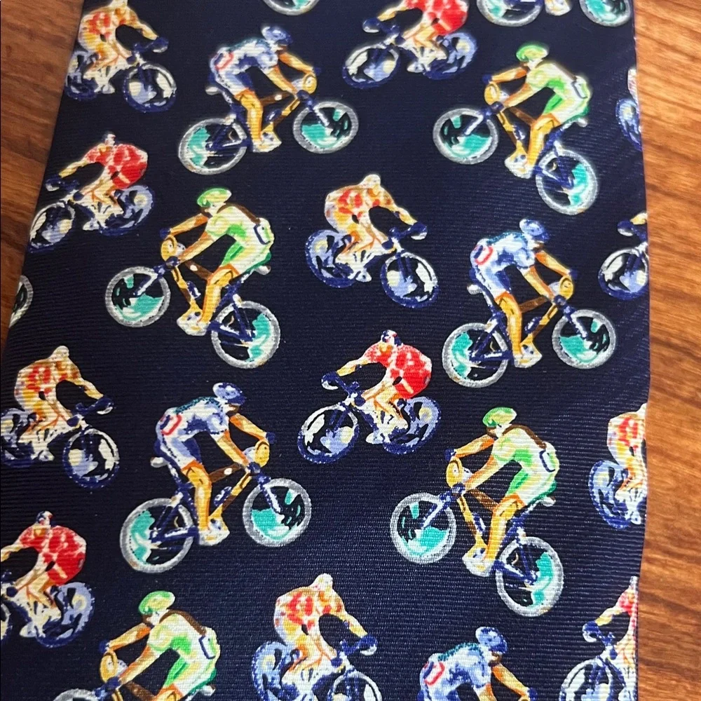 wild ties Navy Blue Cyclist Pattern Tie